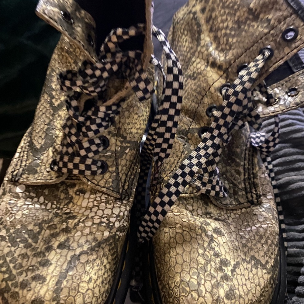 Dr. Martens Gold and Black Reptile Pattern